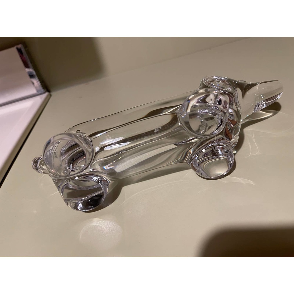 Vintage Art Lead Crystal Dachshund Dog Candy Dish - Picture 6 of 9